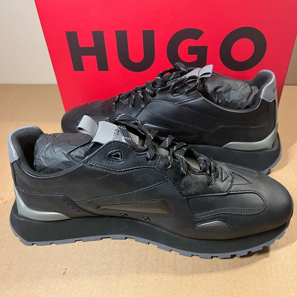 HUGO Boss Men's Cubite Runn Black Sneakers 11 - Picture 3 of 12